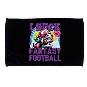 I Suck At Fantasy Football Unicorn Rainbow Loser Microfiber Hand Towel