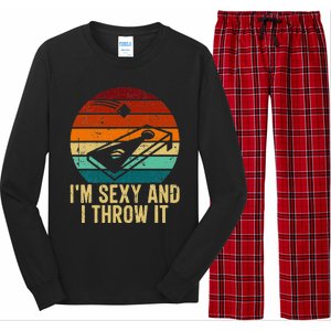 IM Sexy And I Throw It Cornhole Funny Retro Cornhole Long Sleeve Pajama Set