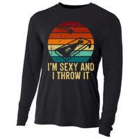 IM Sexy And I Throw It Cornhole Funny Retro Cornhole Cooling Performance Long Sleeve Crew