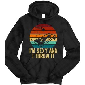 IM Sexy And I Throw It Cornhole Funny Retro Cornhole Tie Dye Hoodie