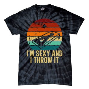 IM Sexy And I Throw It Cornhole Funny Retro Cornhole Tie-Dye T-Shirt