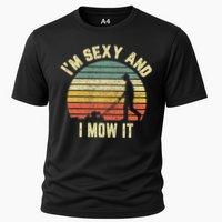 IM Sexy And I Mow It Retro Grass Lawn Mower Cooling Performance Crew T-Shirt