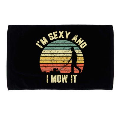 IM Sexy And I Mow It Retro Grass Lawn Mower Microfiber Hand Towel