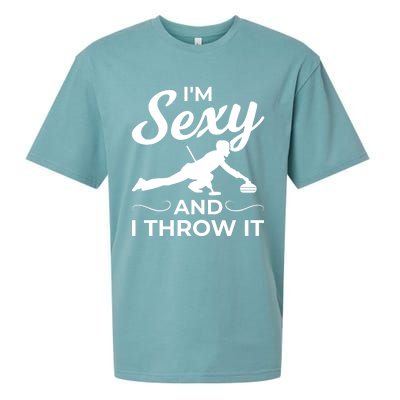 IM Sexy And I Throw It Curling Player Gift Sueded Cloud Jersey T-Shirt