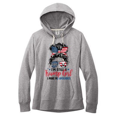 Im Still A Trump Girl I Make No Apologies Trump 2024 Tee Women's Fleece Hoodie