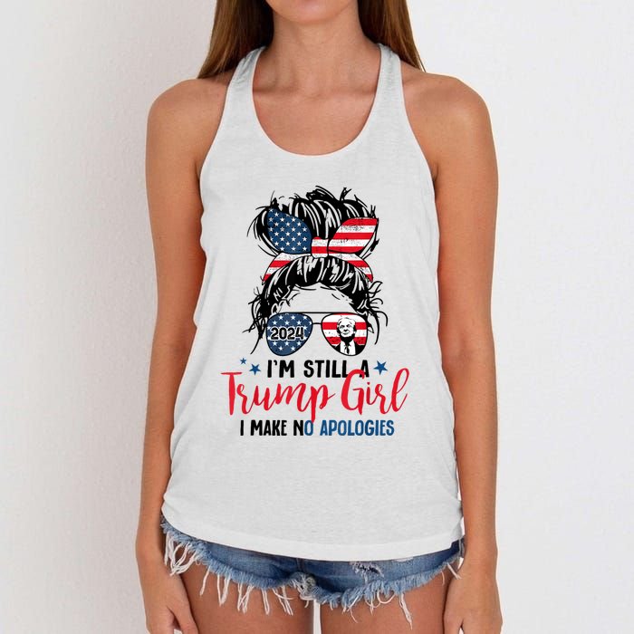 Im Still A Trump Girl I Make No Apologies Trump 2024 Tee Women's Knotted Racerback Tank