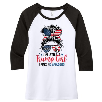 Im Still A Trump Girl I Make No Apologies Trump 2024 Tee Women's Tri-Blend 3/4-Sleeve Raglan Shirt