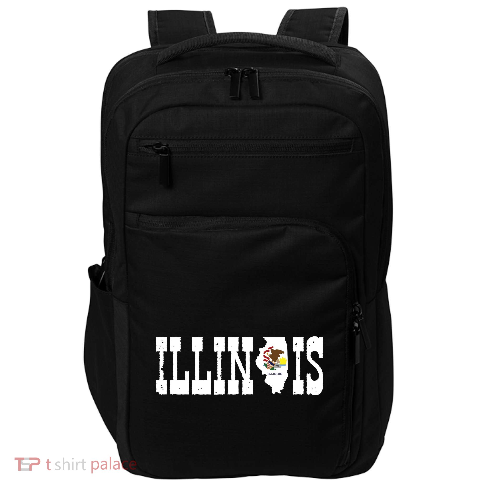 Illinois State And Illinois Flag With Pride For Illinois Impact Tech Backpack