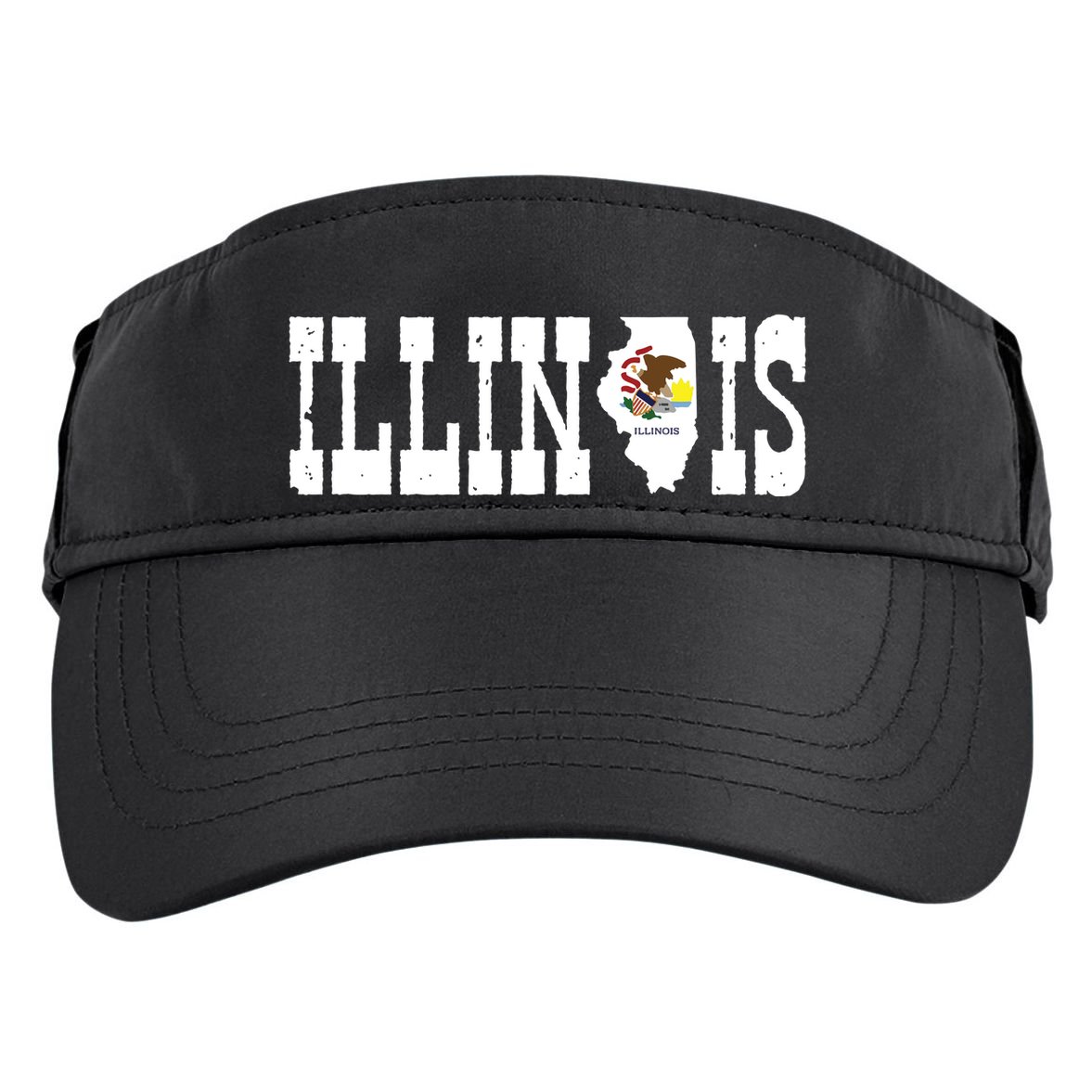 Illinois State And Illinois Flag With Pride For Illinois Adult Drive Performance Visor