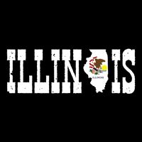 Illinois State And Illinois Flag With Pride For Illinois Drawstring Bag