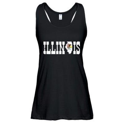 Illinois State And Illinois Flag With Pride For Illinois Ladies Essential Flowy Tank