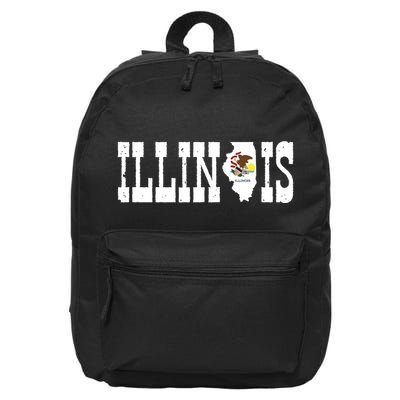 Illinois State And Illinois Flag With Pride For Illinois 16 in Basic Backpack