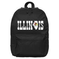 Illinois State And Illinois Flag With Pride For Illinois 16 in Basic Backpack