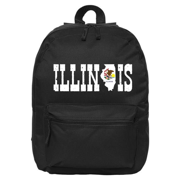 Illinois State And Illinois Flag With Pride For Illinois 16 in Basic Backpack