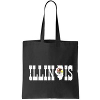 Illinois State And Illinois Flag With Pride For Illinois Bag