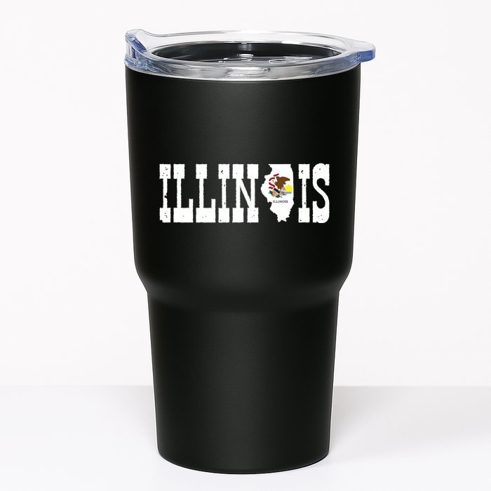 Illinois State And Illinois Flag With Pride For Illinois Tumbler