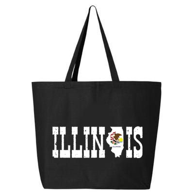 Illinois State And Illinois Flag With Pride For Illinois 25L Jumbo Tote