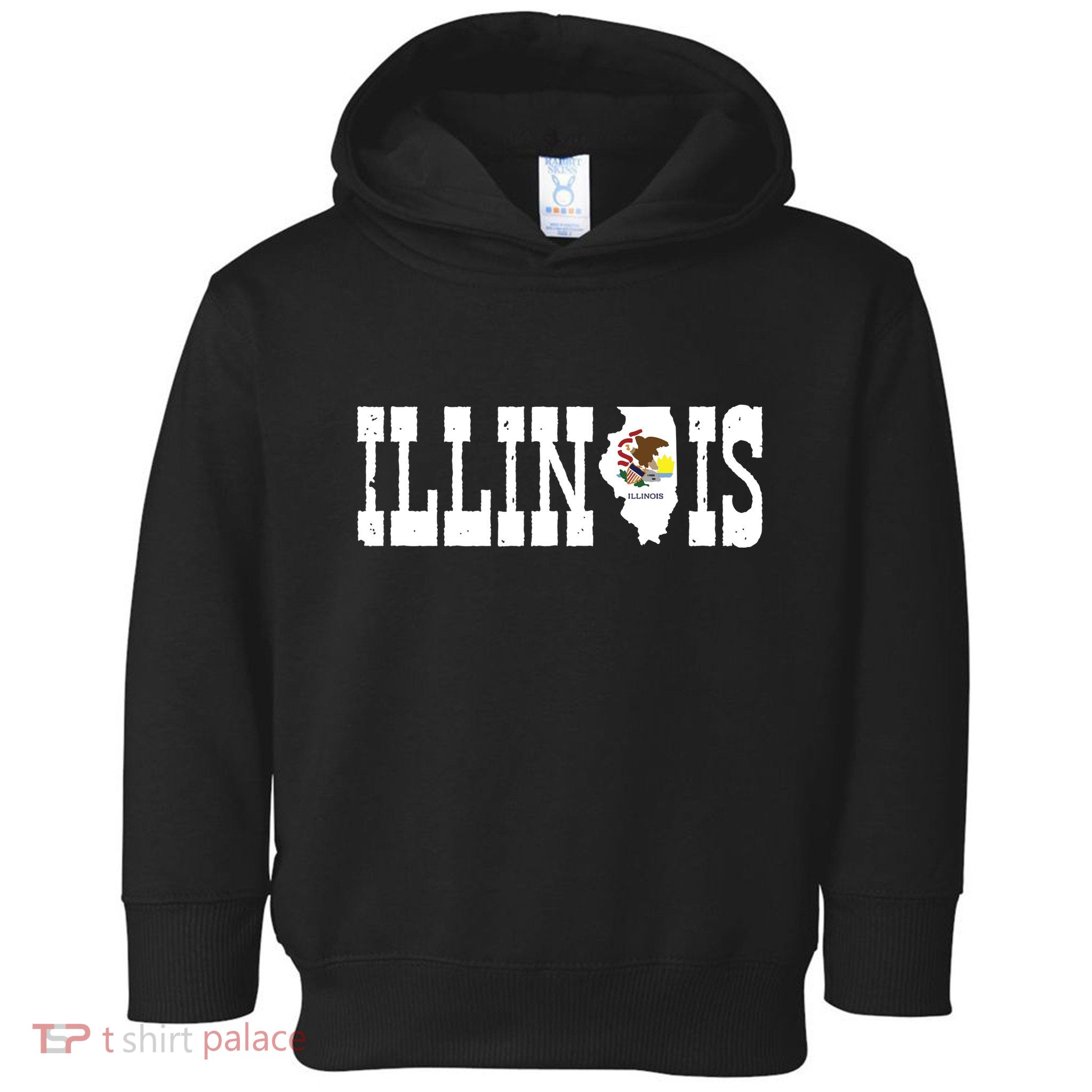 Illinois State And Illinois Flag With Pride For Illinois Toddler Hoodie