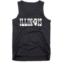 Illinois State And Illinois Flag With Pride For Illinois Tank Top