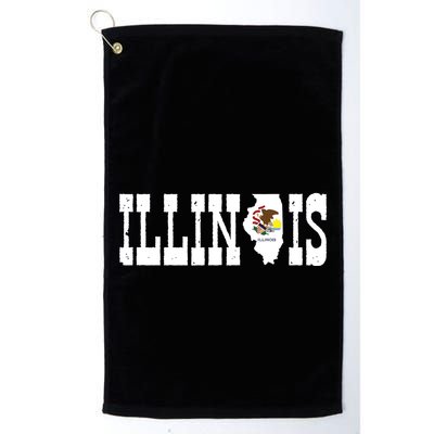 Illinois State And Illinois Flag With Pride For Illinois Golf Towel