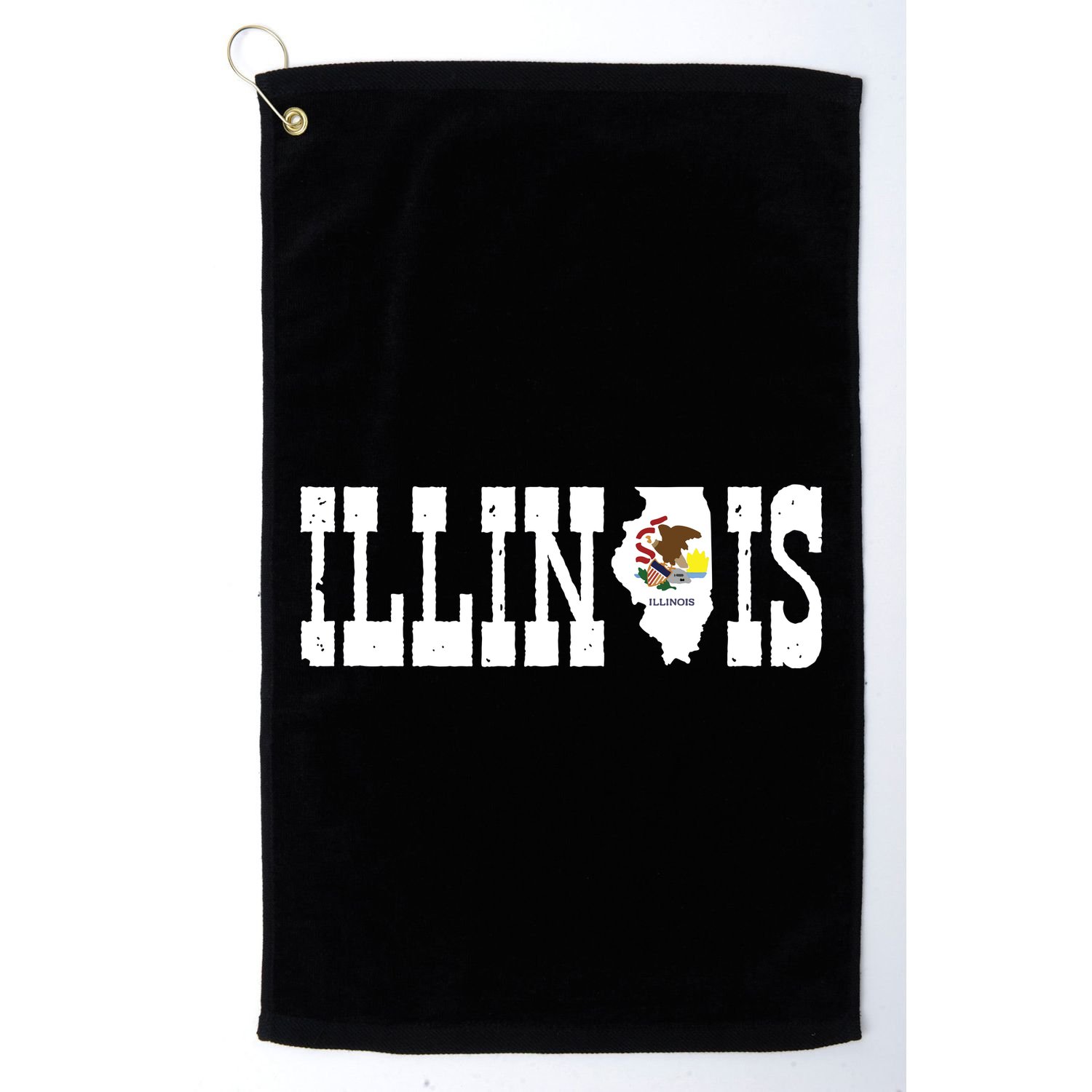 Illinois State And Illinois Flag With Pride For Illinois Golf Towel