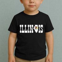 Illinois State And Illinois Flag With Pride For Illinois Toddler T-Shirt