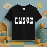 Illinois State And Illinois Flag With Pride For Illinois Toddler T-Shirt