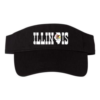 Illinois State And Illinois Flag With Pride For Illinois Visor