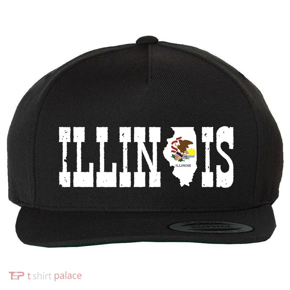 Illinois State And Illinois Flag With Pride For Illinois Wool Snapback Cap
