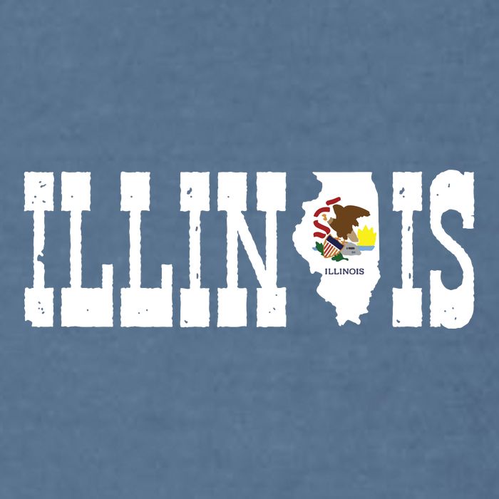 Illinois State And Illinois Flag With Pride For Illinois Garment-Dyed Sweatshirt