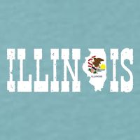 Illinois State And Illinois Flag With Pride For Illinois Sueded Cloud Jersey T-Shirt