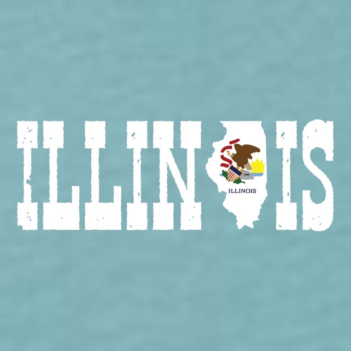 Illinois State And Illinois Flag With Pride For Illinois Sueded Cloud Jersey T-Shirt
