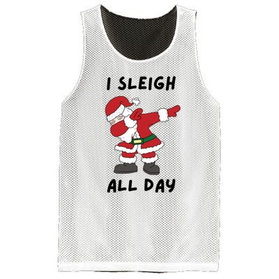 I Sleigh All Day Santa Claus Funny Christmas Mesh Reversible Basketball Jersey Tank