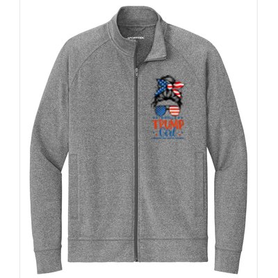 Im Still A Trump Girl I Make No Apologies Trump 2024 Tee Stretch Full-Zip Cadet Jacket