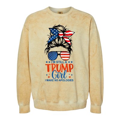 Im Still A Trump Girl I Make No Apologies Trump 2024 Tee Colorblast Crewneck Sweatshirt