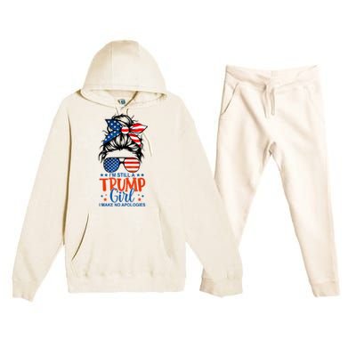 Im Still A Trump Girl I Make No Apologies Trump 2024 Tee Premium Hooded Sweatsuit Set