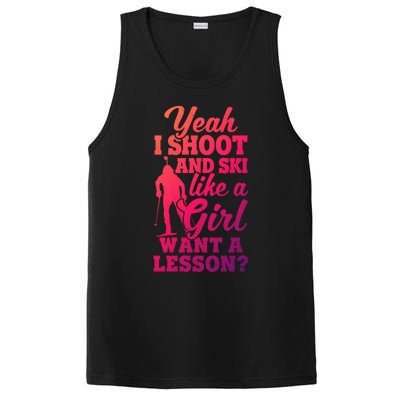 I Shoot And Ski Like Ski Shooter Skiing Biathlon Great Gift PosiCharge Competitor Tank