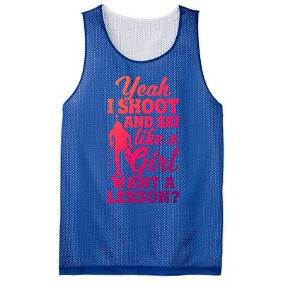 I Shoot And Ski Like Ski Shooter Skiing Biathlon Great Gift Mesh Reversible Basketball Jersey Tank