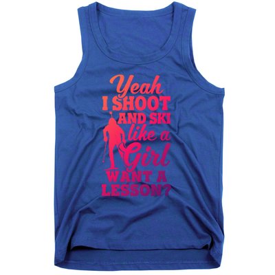 I Shoot And Ski Like Ski Shooter Skiing Biathlon Great Gift Tank Top