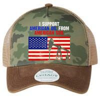 I Support American Oil From American Soil USA Legacy Tie Dye Trucker Hat