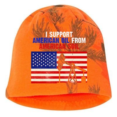 I Support American Oil From American Soil USA Kati - Camo Knit Beanie