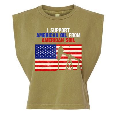 I Support American Oil From American Soil USA Garment-Dyed Women's Muscle Tee