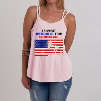 I Support American Oil From American Soil USA Women's Strappy Tank