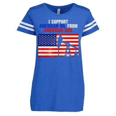 I Support American Oil From American Soil USA Enza Ladies Jersey Football T-Shirt