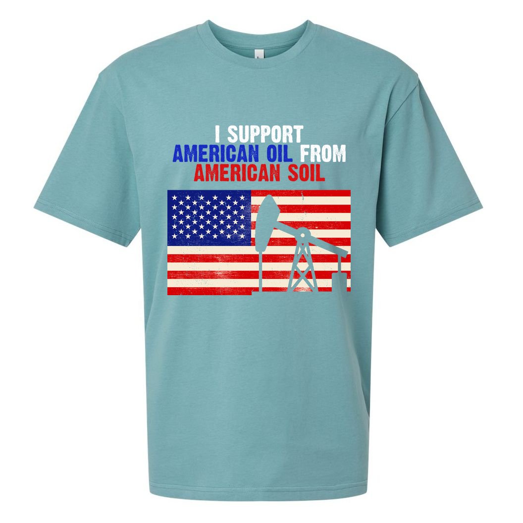 I Support American Oil From American Soil USA Sueded Cloud Jersey T-Shirt