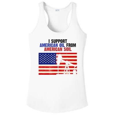 I Support American Oil From American Soil USA Ladies PosiCharge Competitor Racerback Tank