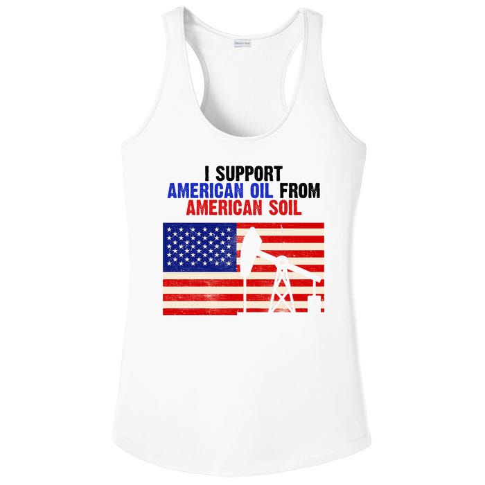 I Support American Oil From American Soil USA Ladies PosiCharge Competitor Racerback Tank