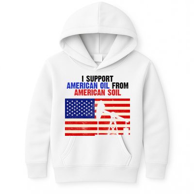 I Support American Oil From American Soil USA Kids Hoodie