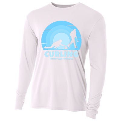 IM Sexy And I Throw It Curling Player On Funny Curling Gift Cooling Performance Long Sleeve Crew