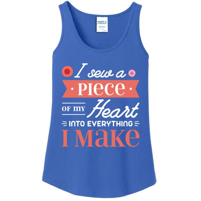 I Sew A Piece Of My Heart Into Everything I Make Quilting Cool Gift Ladies Essential Tank